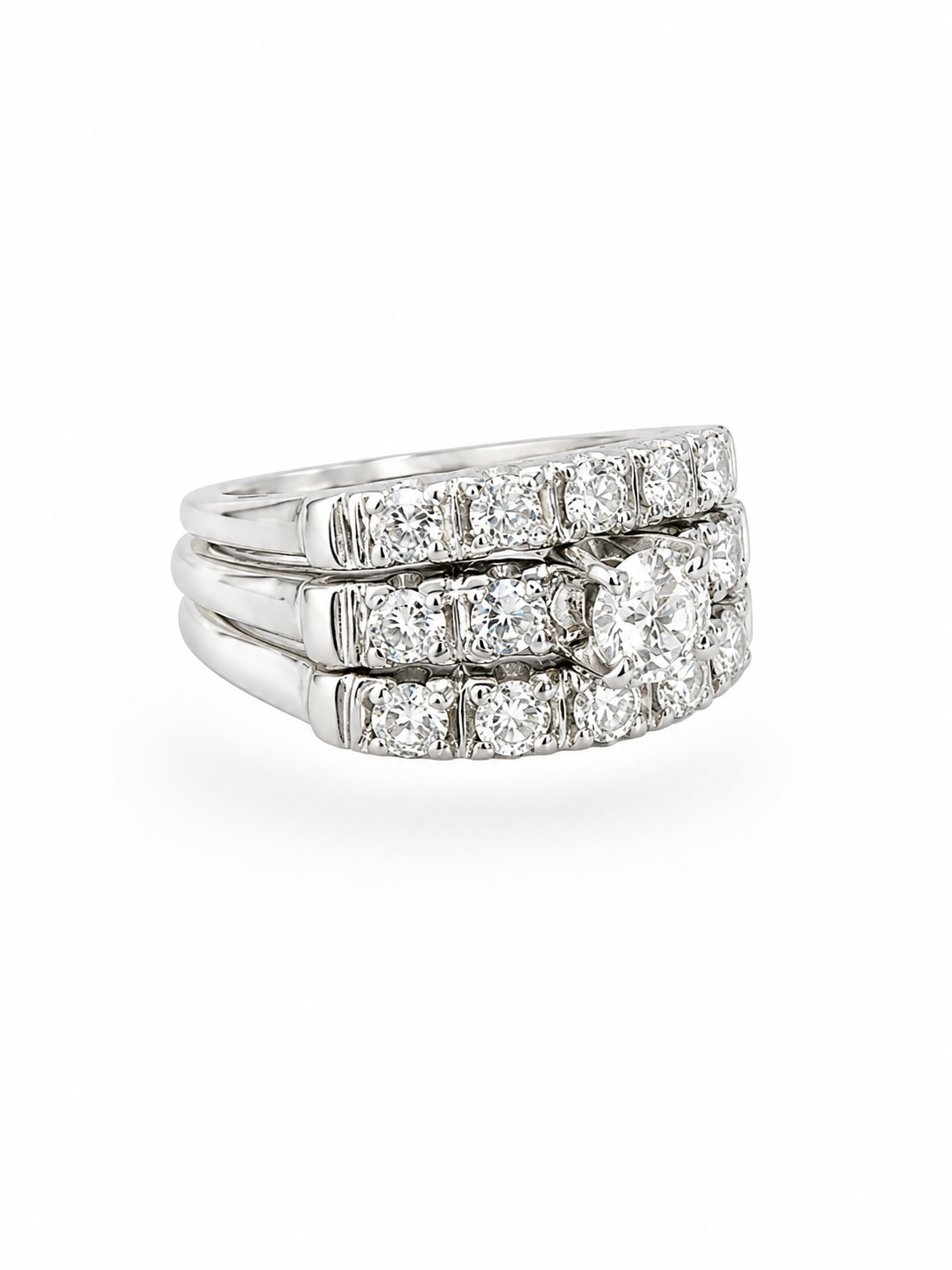 The Valentina Triple Diamond Bridal Set