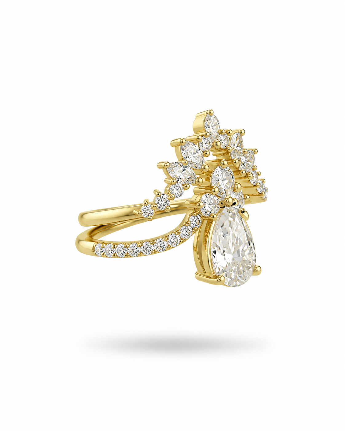 Pear & Marquise Bypass Diamond Ring