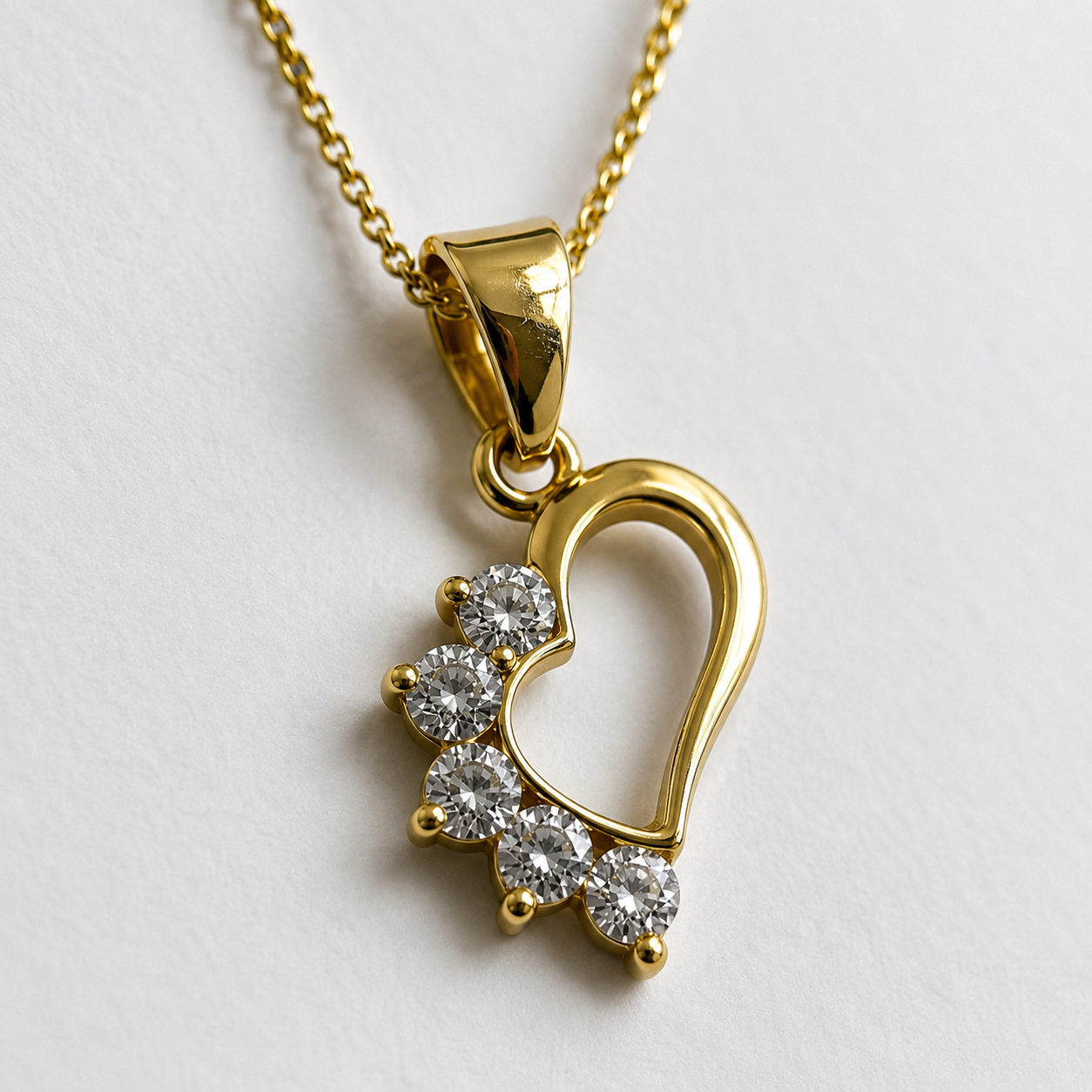 Golden Embrace Heart Necklace