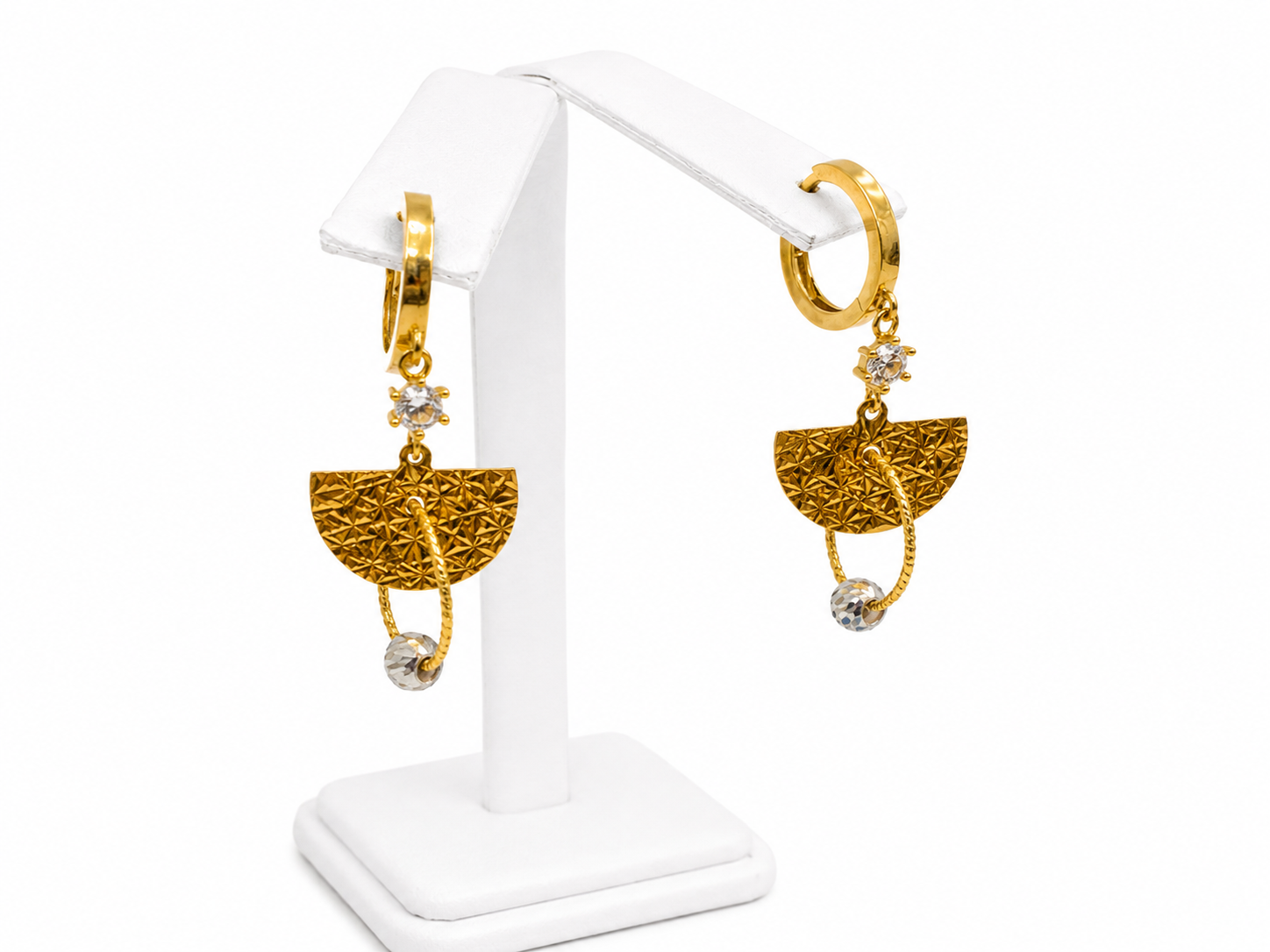 Crystal Drop Earrings in Gold
