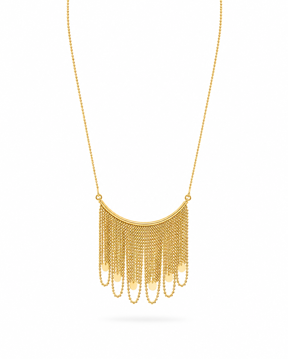 Gold Fringe Drop Necklace