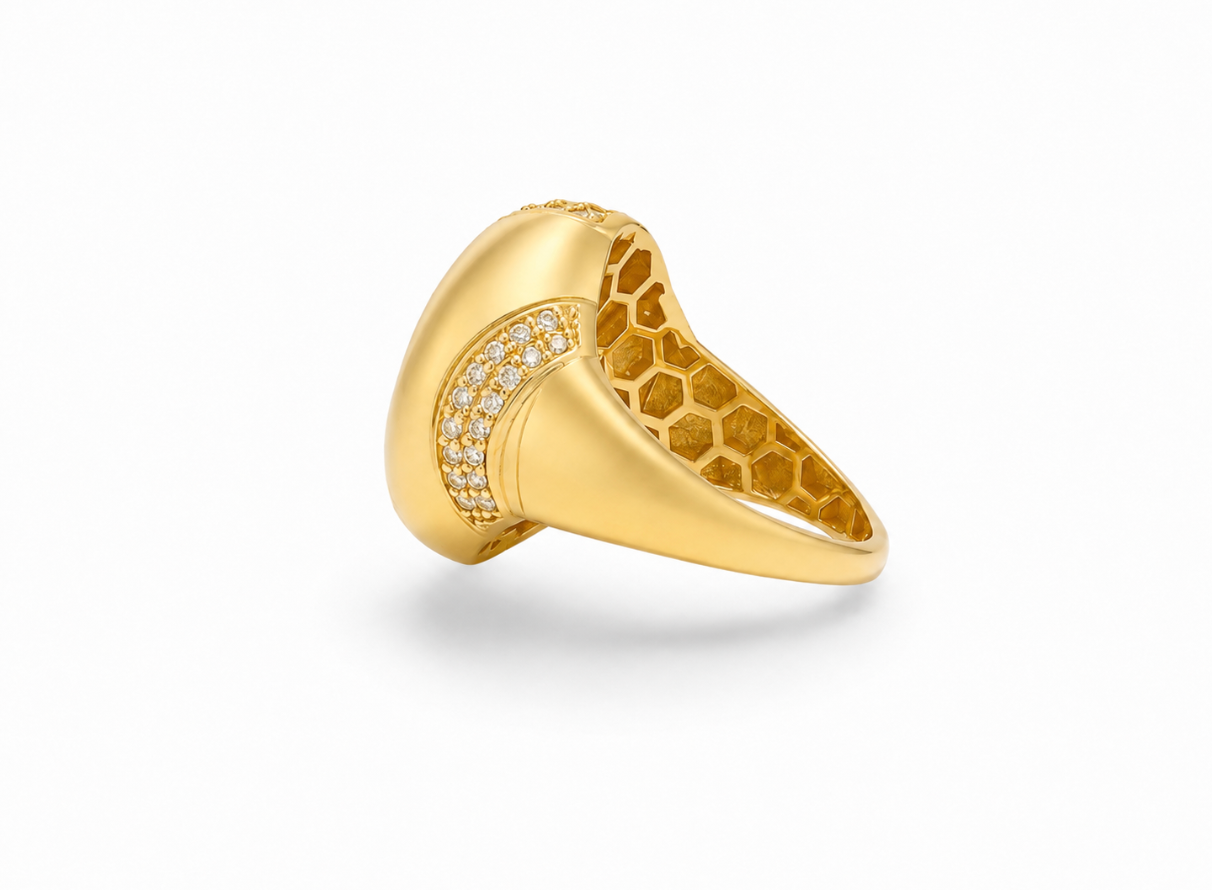 Honeycomb Pave Dome Ring