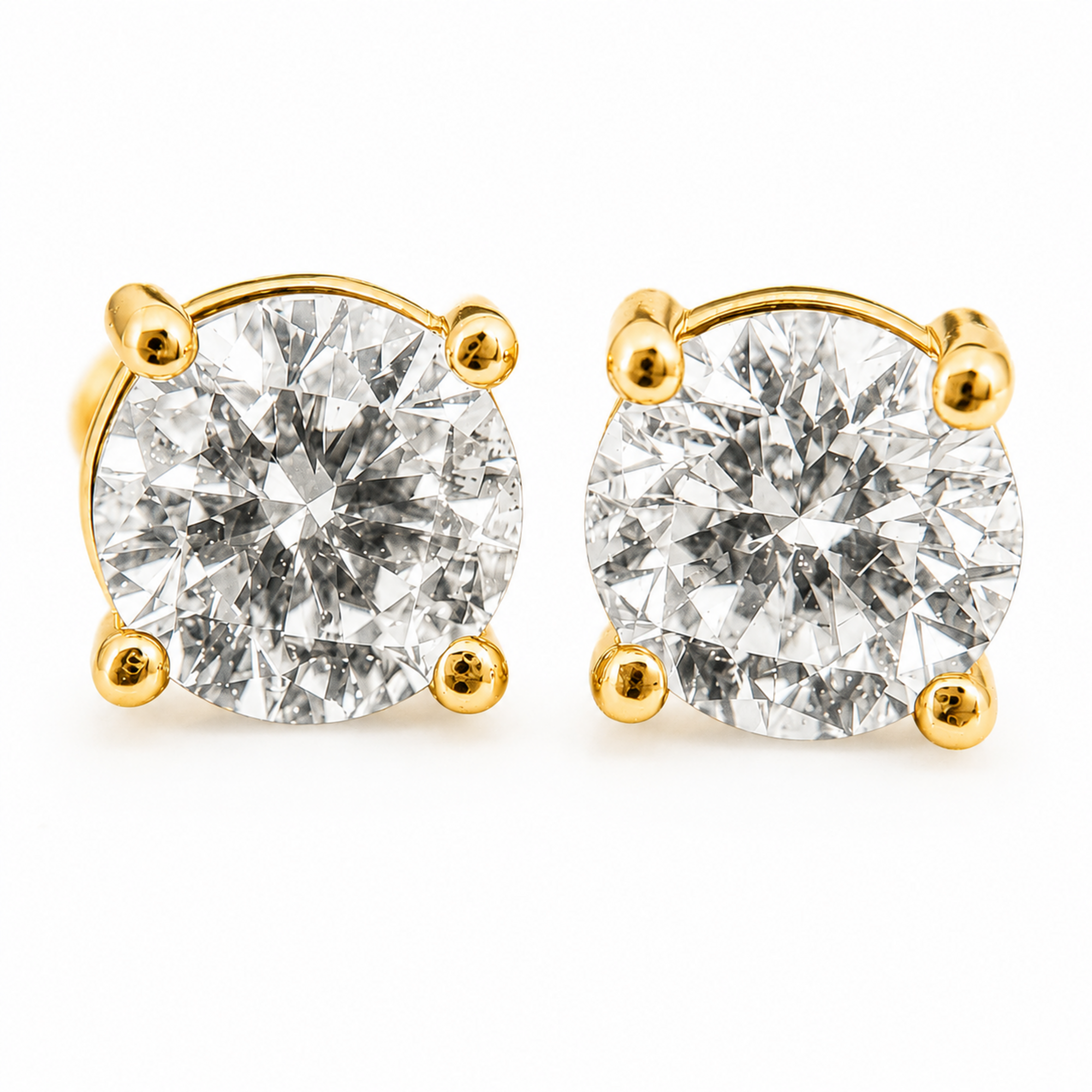 18K Round Brilliant Diamond Necklace & Earring Set
